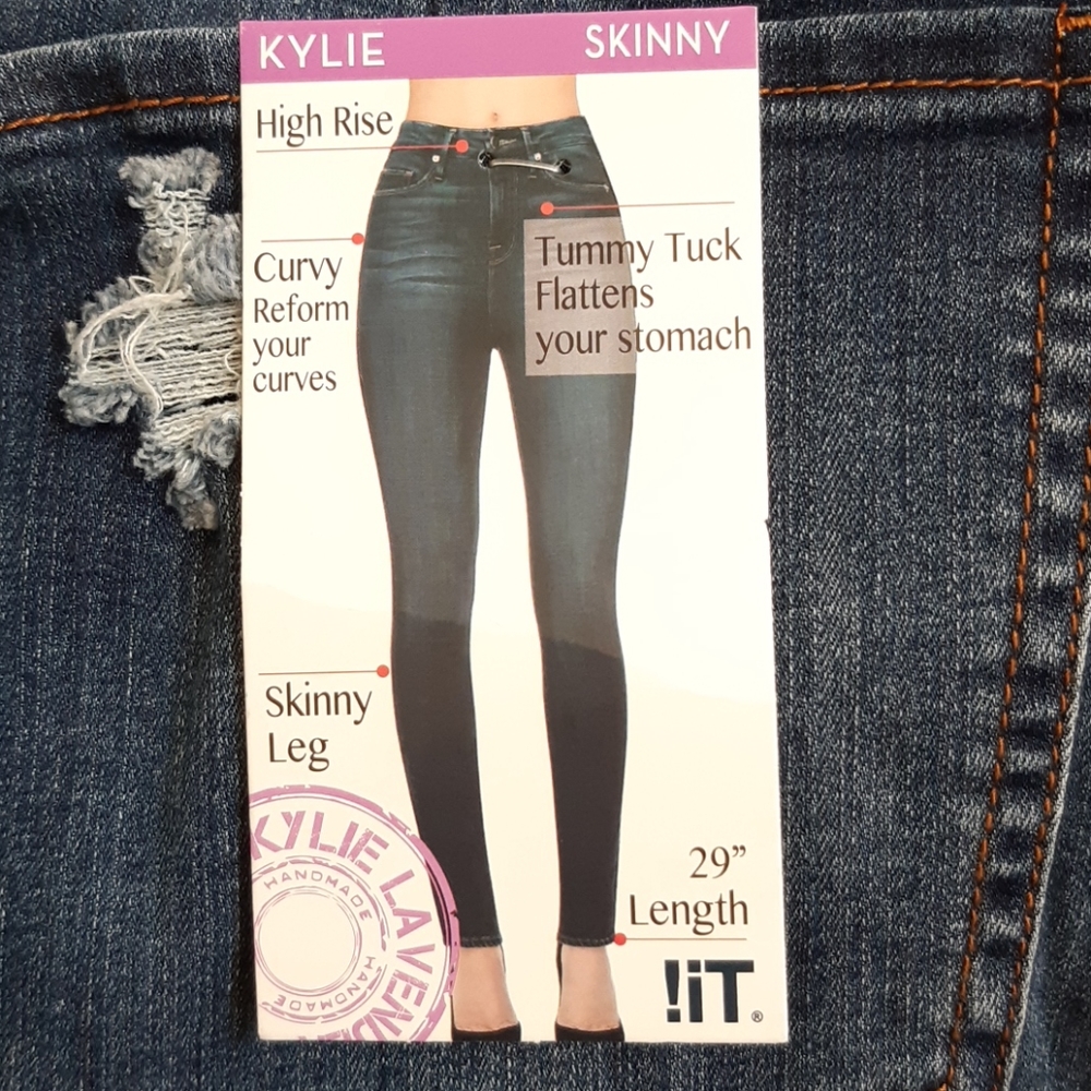 High Rise Blue Distressed Jeans - Picture 6 of 6